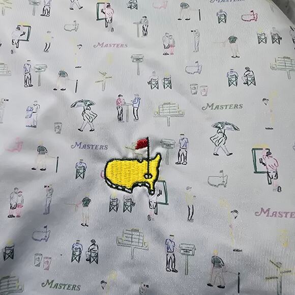 Masters Tech Men's Sports Patrons Icons Print Performance Golf Polo Blue Large - Picture 6 of 6